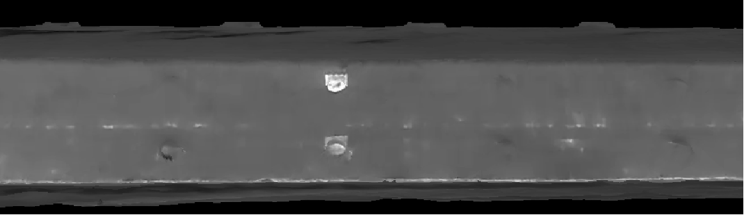 Thermal infrared image of same chicken barn — reveals significant heat loss at two fans and along structural seams